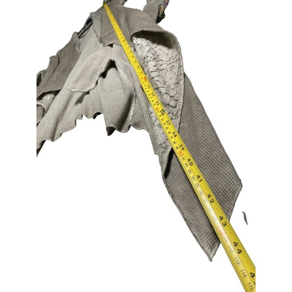 Aratta Silent Journey Waterfall Cardigan Waffle Knit Size Medium Lagenlook Fairy - Picture 6 of 16